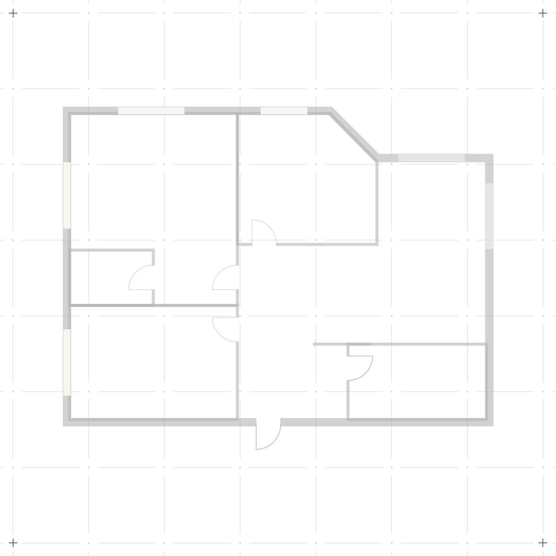 Plan d'étage de bureaux montrant plusieurs pièces et portes, dimensions 12 m sur 24 m, daté du 3 novembre 2025.